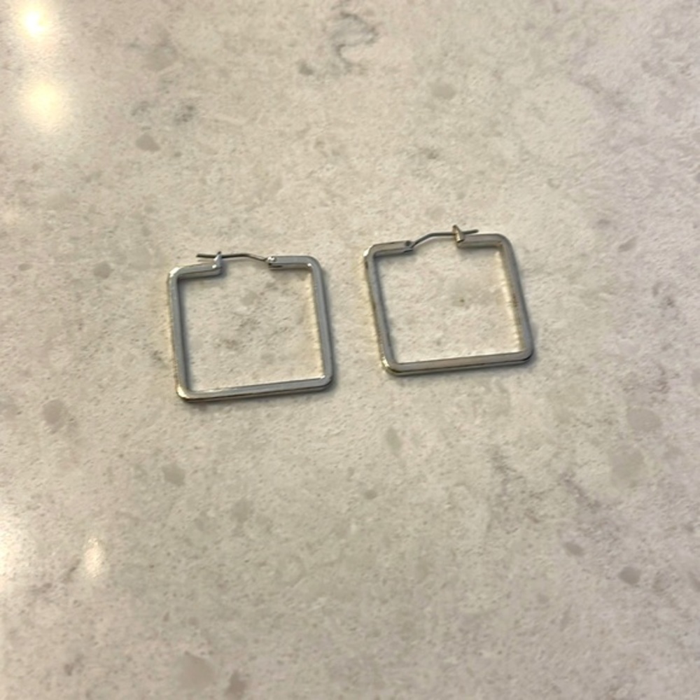 Silver plated Square, custom jewelry, earrings